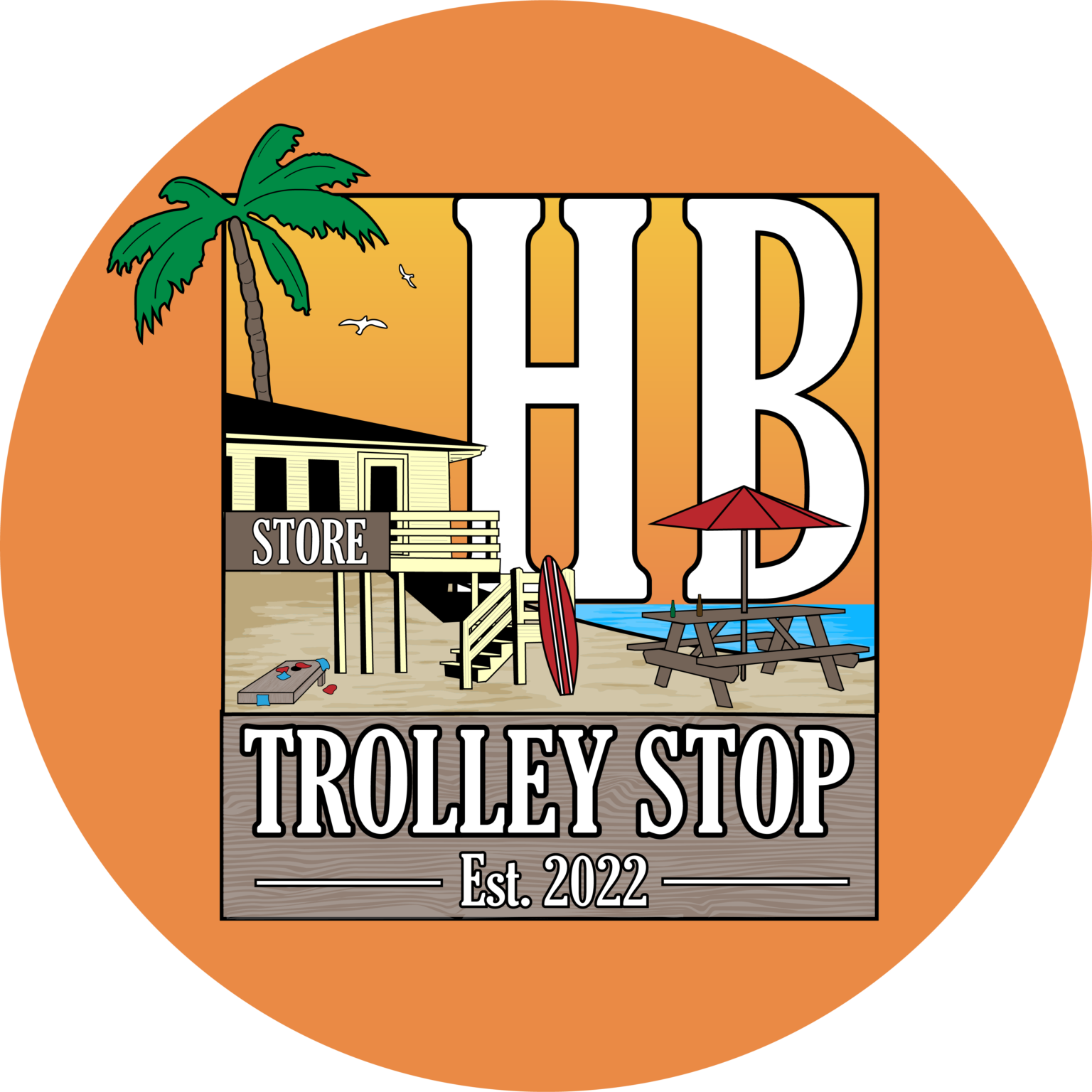 HB Trolley Stop Logo Circle